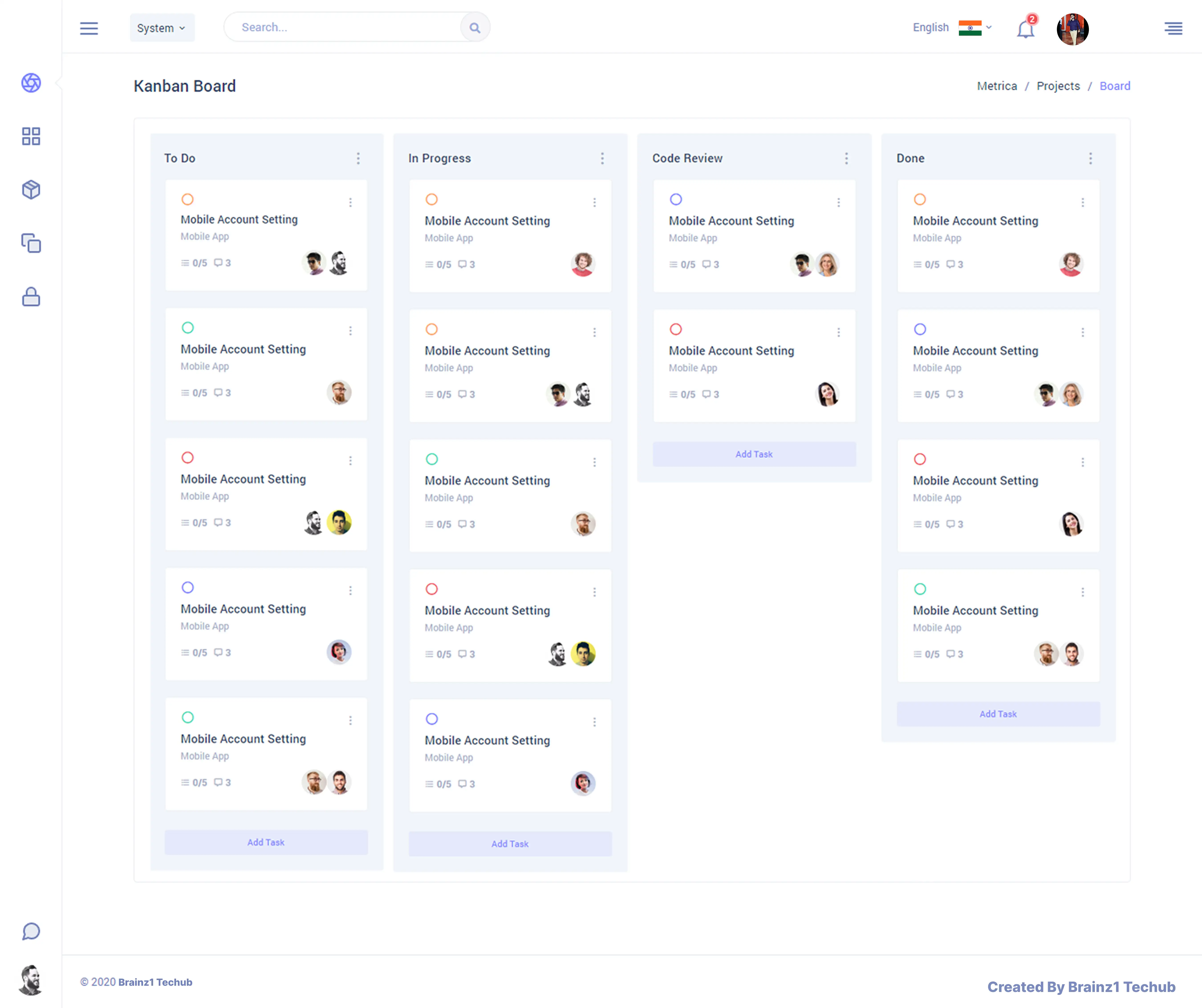  Management dashboard